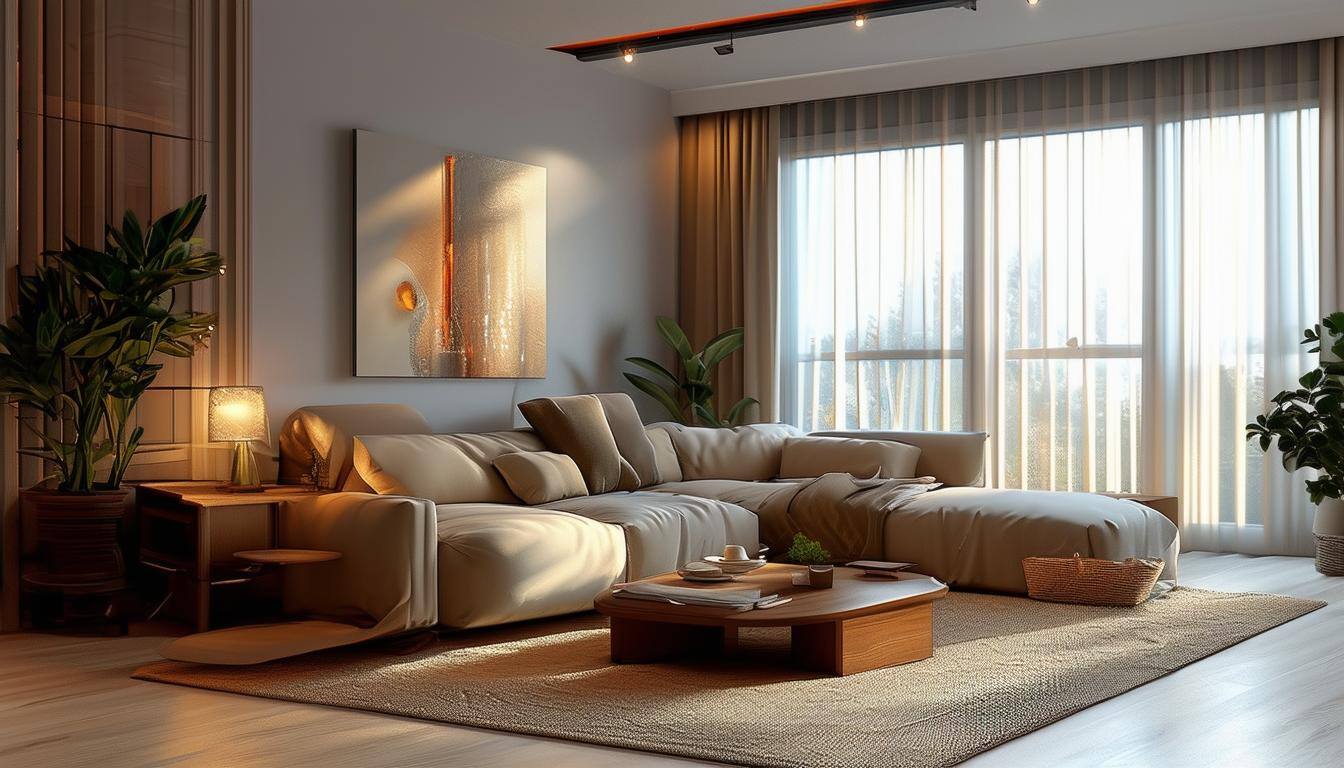 a cozy living room with great lighting