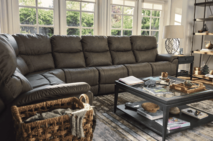 leather reclining sectional