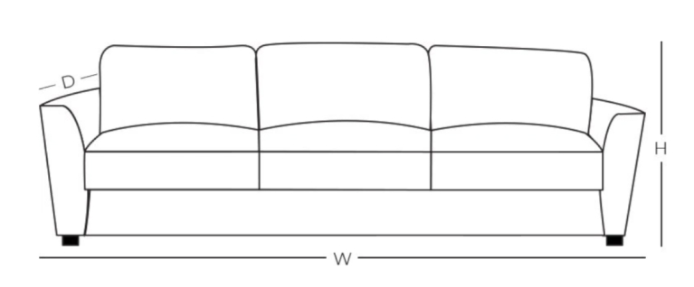 Meyer Loveseat Dimensions Diagram