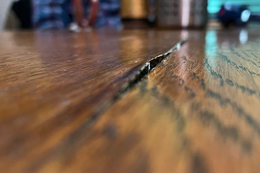 cracks on wood table