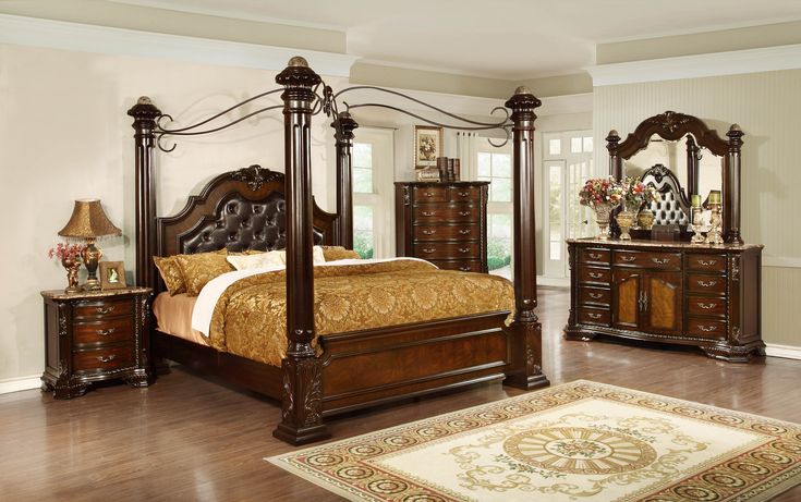 king bedroom set in formal bedroom