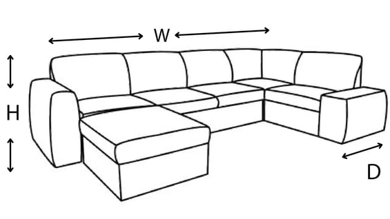 Collins Sectional  Dimensions Diagram