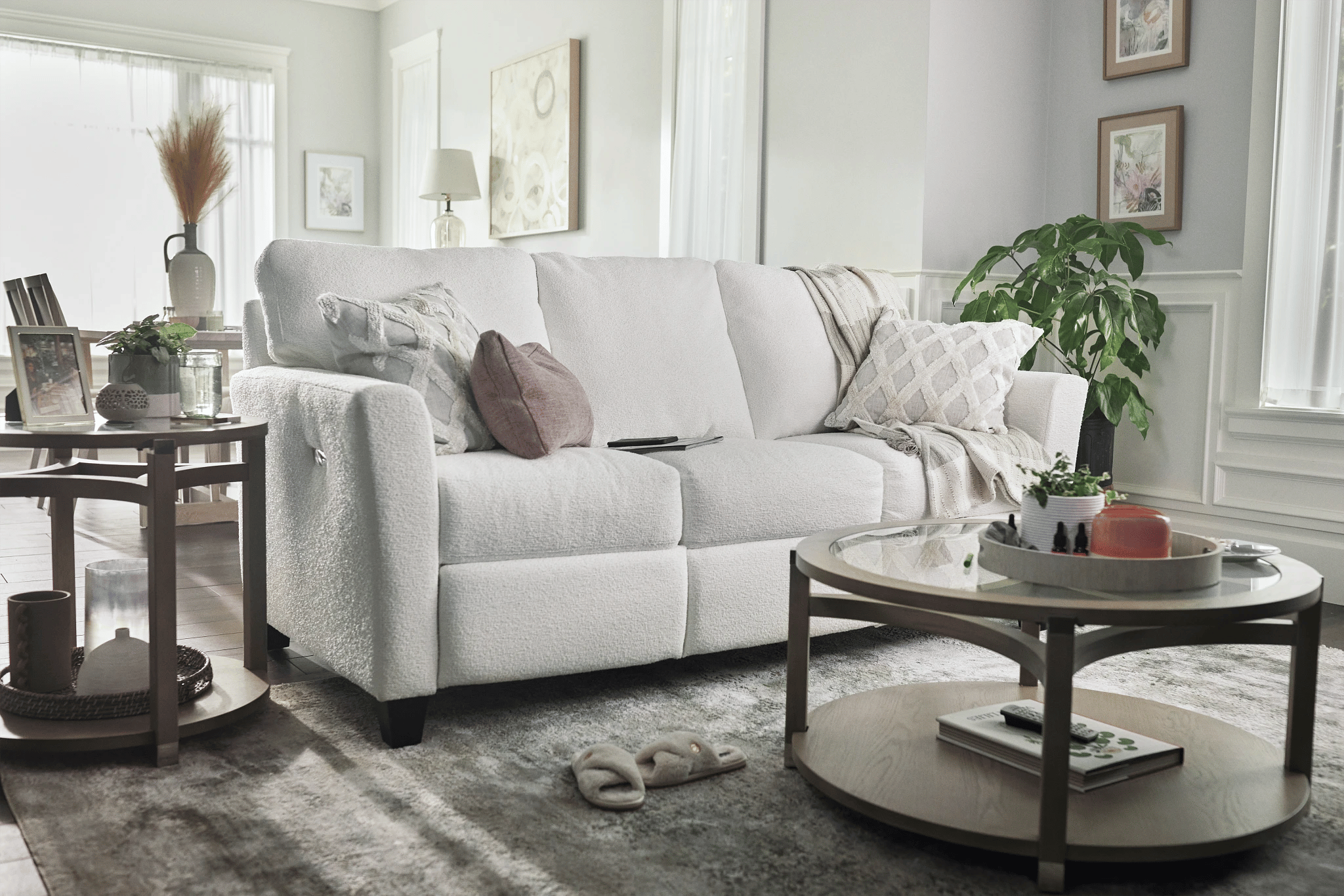 white sofa in living room